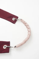 Pink-Twisted Faux Leather Strap/Wrist Strap with Phone Strap Adapter