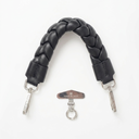 Black-Twisted Faux Leather Strap/Wrist Strap with Phone Strap Adapter
