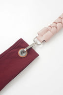 Pink-Twisted Faux Leather Strap/Wrist Strap with Phone Strap Adapter