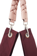Pink-Twisted Faux Leather Strap/Wrist Strap with Phone Strap Adapter