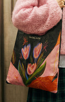 "Unrushed Blossom" Toby Bag with detachable leather strap