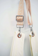Beige Woven Wrist & Bag Strap with Phone Adapter