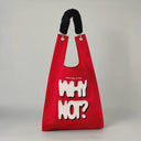"WHY NOT?" Toby Bag with detachable faux fur strap